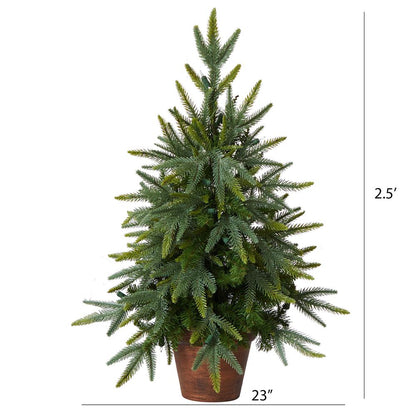 2.5ft. Christmas Tree with Planter & Clear Lights