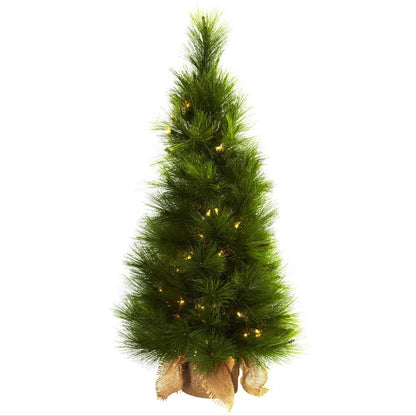 3ft. Christmas Tree with Burlap Bag & Clear Lights