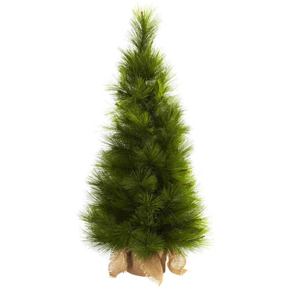 3ft. Christmas Tree with Burlap Bag & Clear Lights