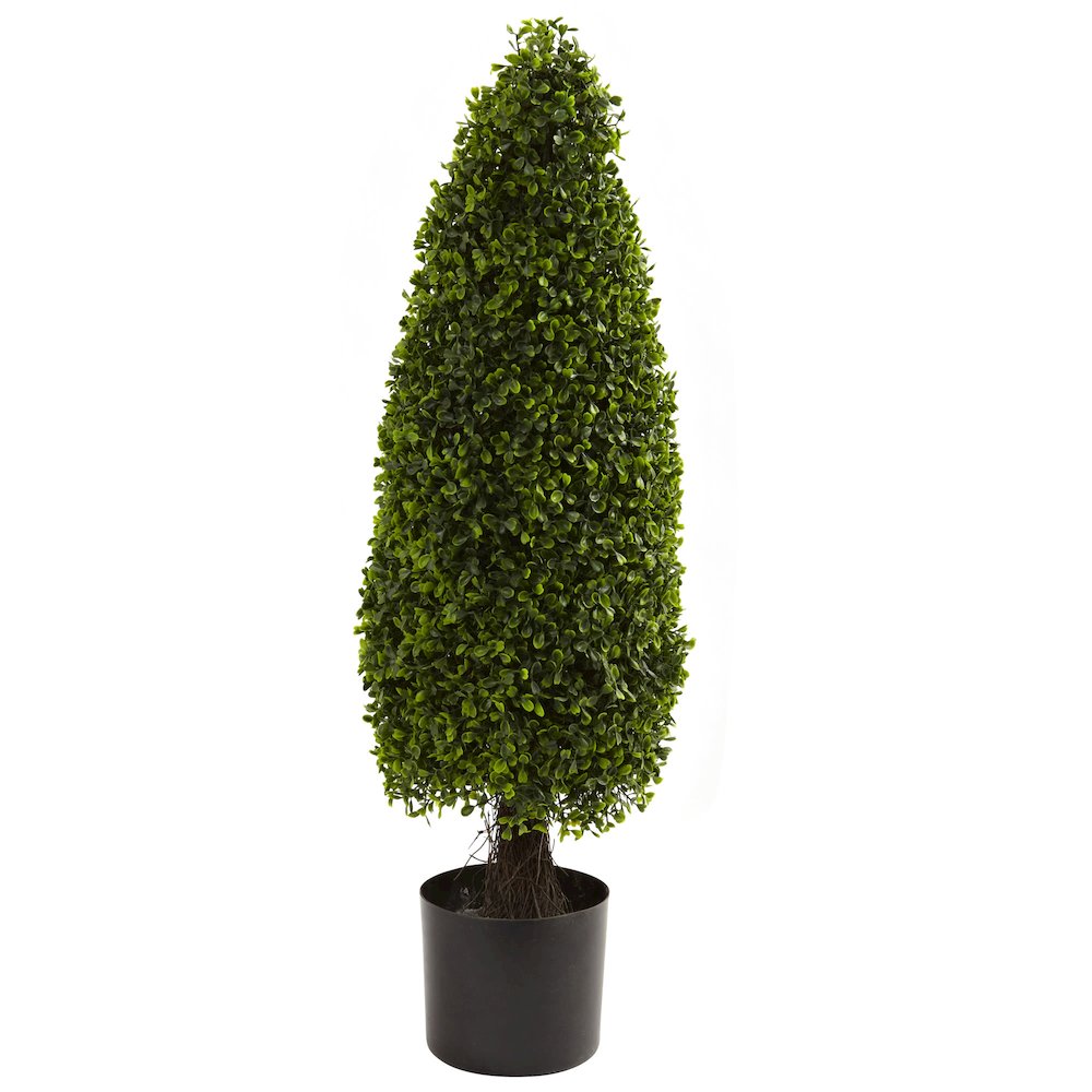 3ft. Artificial Boxwood Tower Topiary UV Resistant (Indoor/Outdoor)