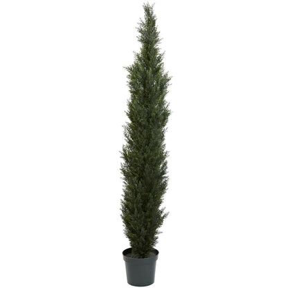 7ft. Mini Cedar Pine Tree with 3614 Tips in 12in. Pot (Two Tone Green)