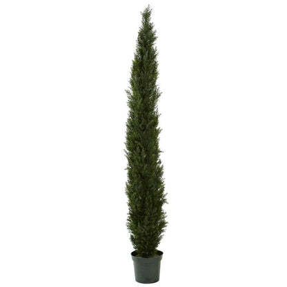 8ft. Mini Cedar Pine Tree with 4249 tips in 12in. Pot (Two Tone Green)