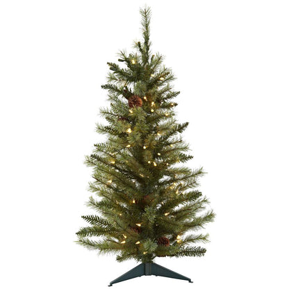 3ft. Christmas Tree with Pinecones & Clear Lights