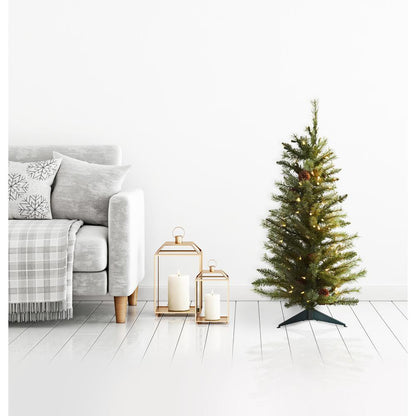 3ft. Christmas Tree with Pinecones & Clear Lights