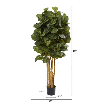 5ft. Fiddle Leaf Fig Artificial Tree Green