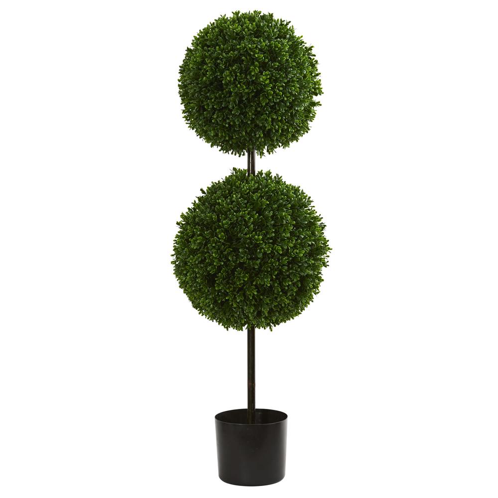 3.5ft. Boxwood Double Ball Artificial Topiary Tree UV Resistant (Indoor/Outdoor)