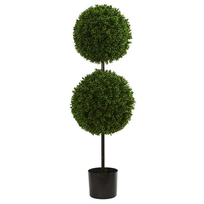 3.5ft. Boxwood Double Ball Artificial Topiary Tree UV Resistant (Indoor/Outdoor)