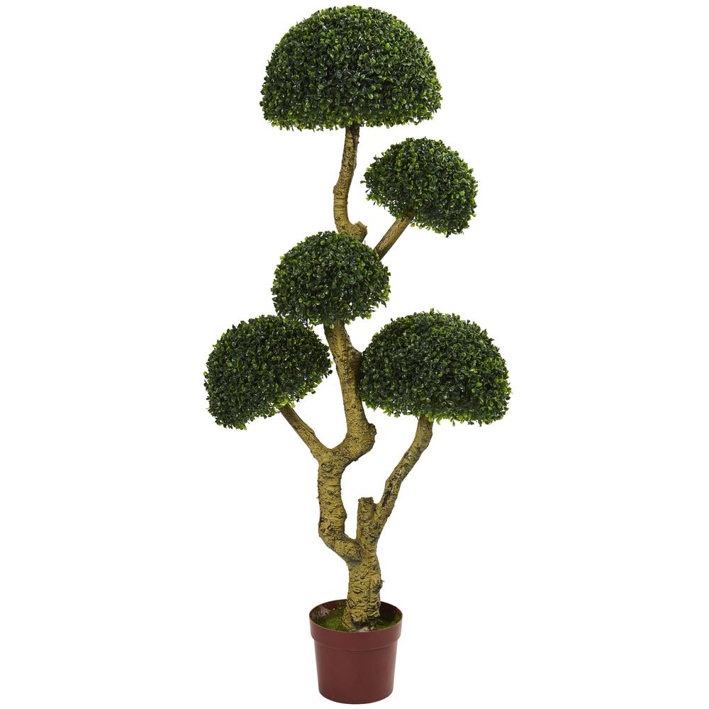 5ft. Five Head Boxwood Artificial Tree, UV Resistant (Indoor/Outdoor)