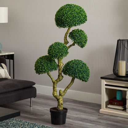 5ft. Five Head Boxwood Artificial Tree, UV Resistant (Indoor/Outdoor)