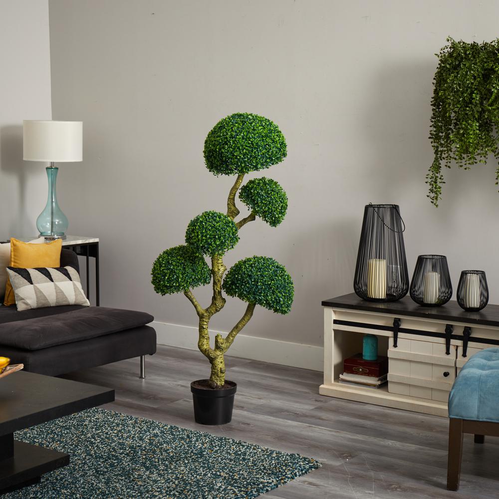 5ft. Five Head Boxwood Artificial Tree, UV Resistant (Indoor/Outdoor)