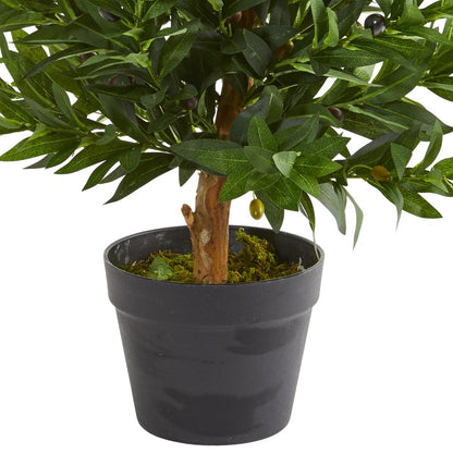 35in. Olive Cone Topiary Artificial Tree UV Resistant (Indoor/Outdoor)