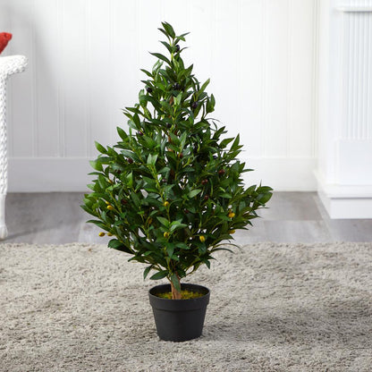 35in. Olive Cone Topiary Artificial Tree UV Resistant (Indoor/Outdoor)