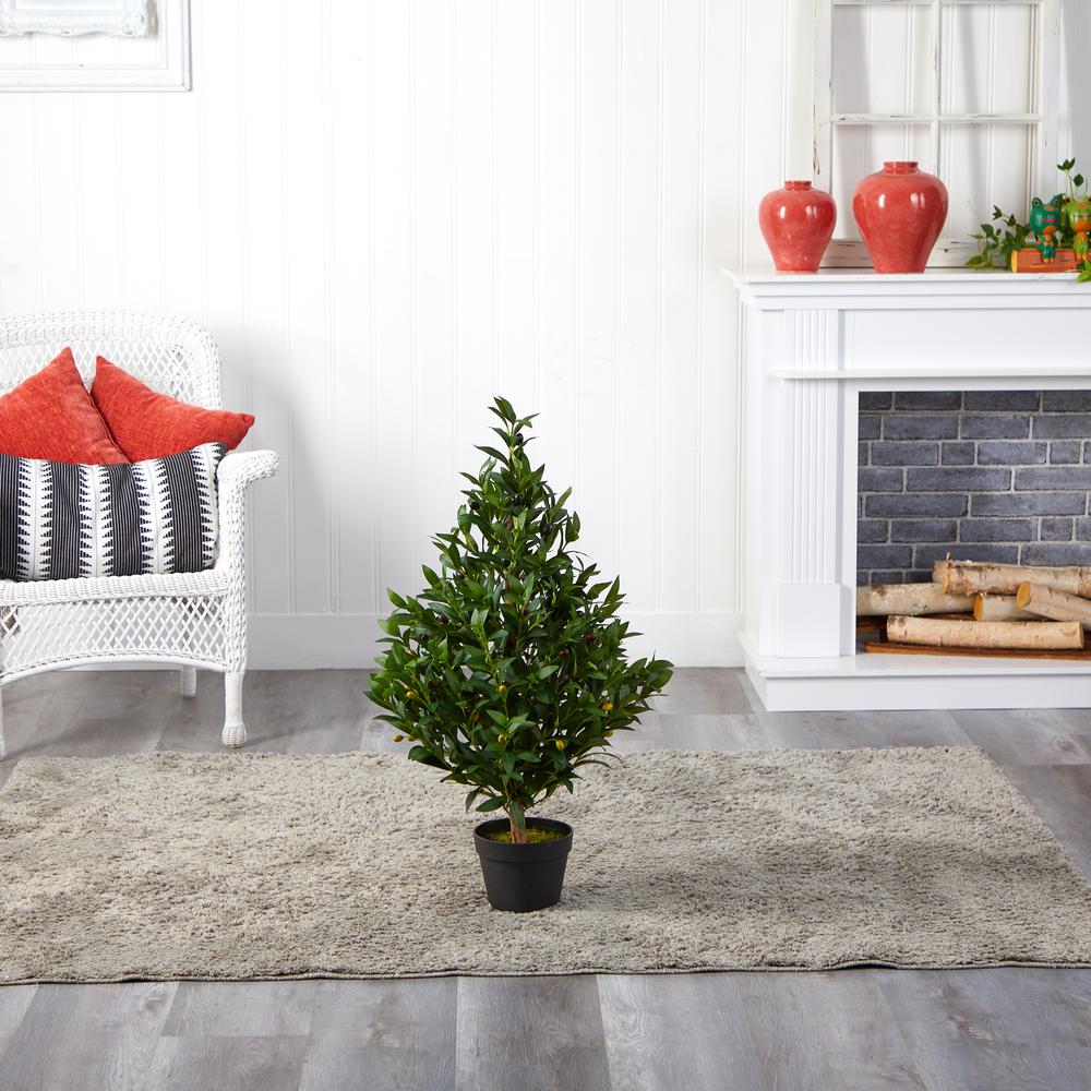 35in. Olive Cone Topiary Artificial Tree UV Resistant (Indoor/Outdoor)