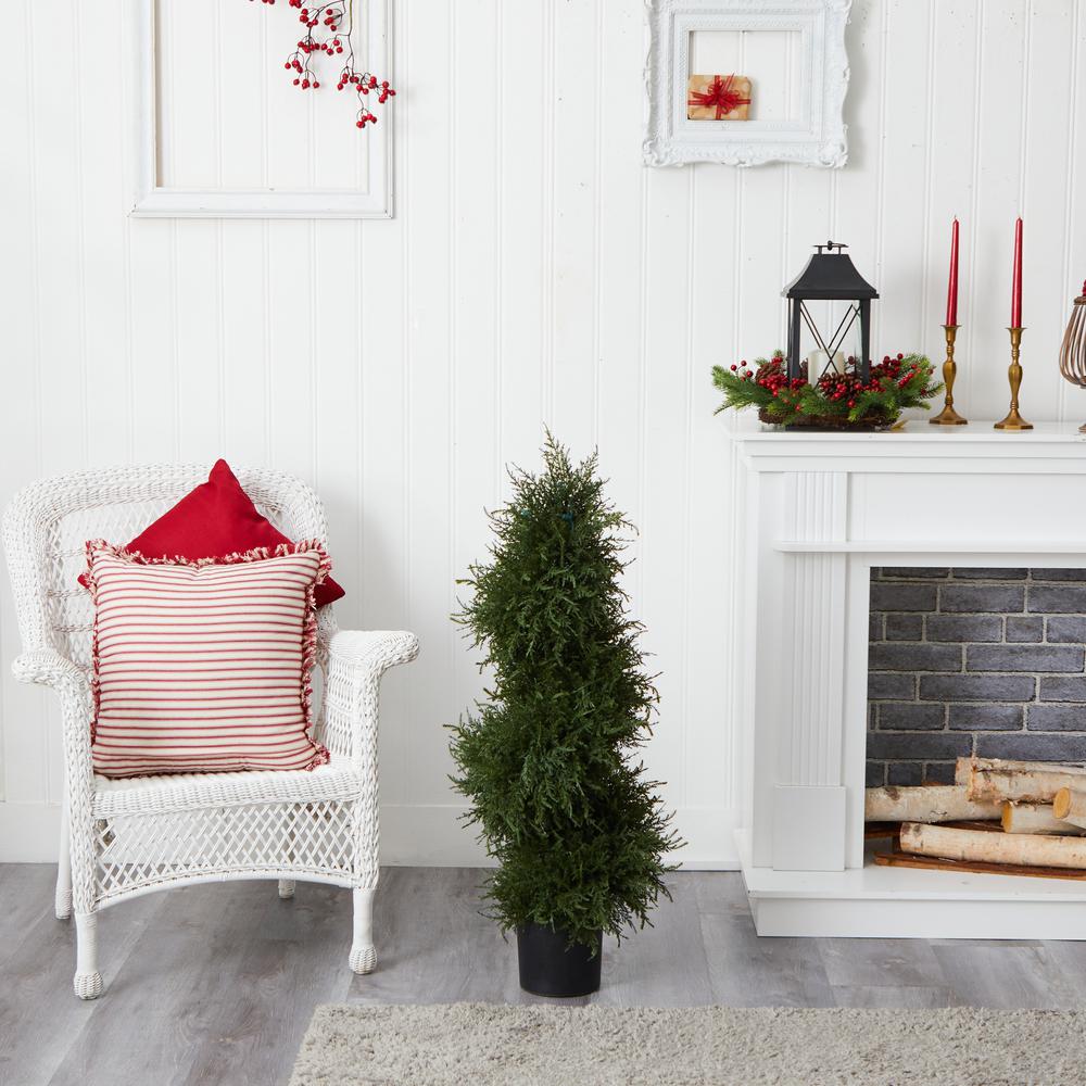 43in. Cedar Spiral Topiary with Lights