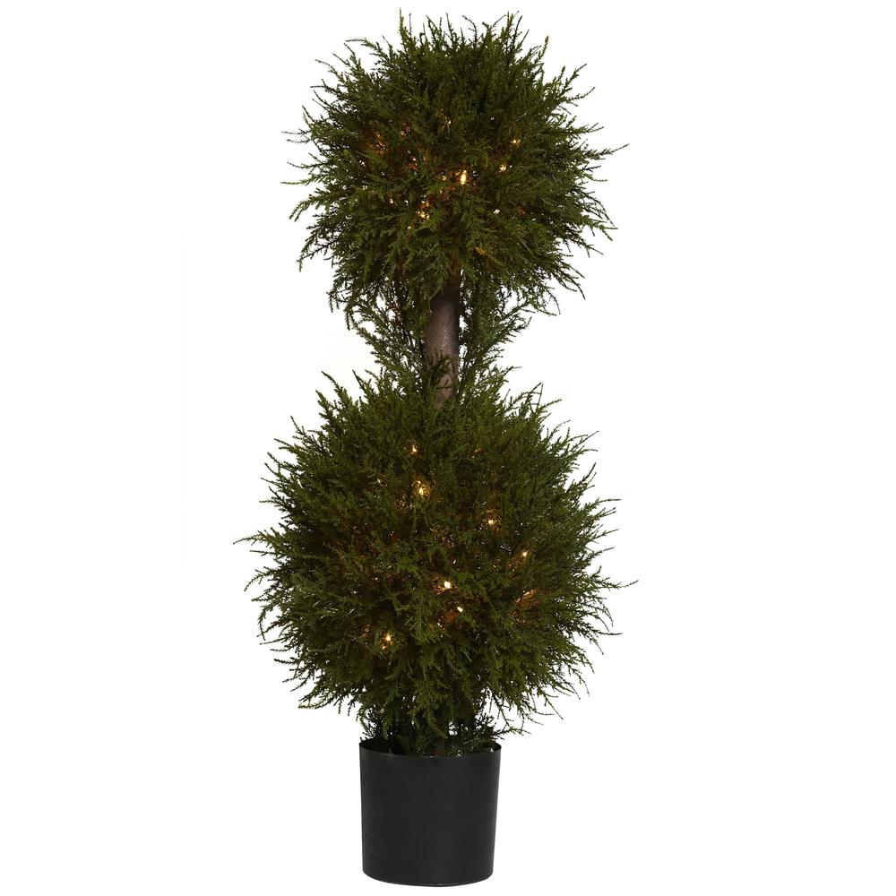 40in. Cedar Double Ball Topiary with Lights