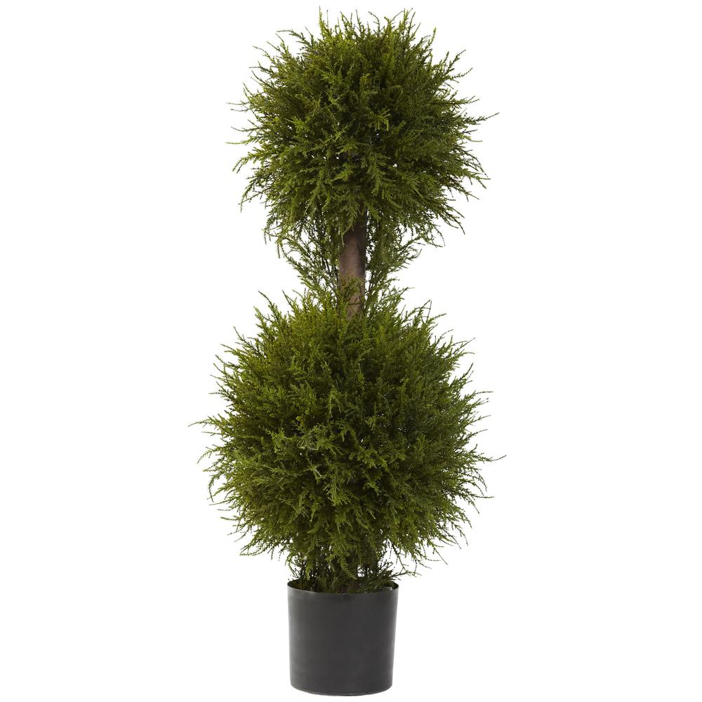 40in. Cedar Double Ball Topiary with Lights