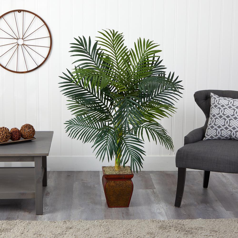 4.5ft. Golden Cane Palm with Decorative Container