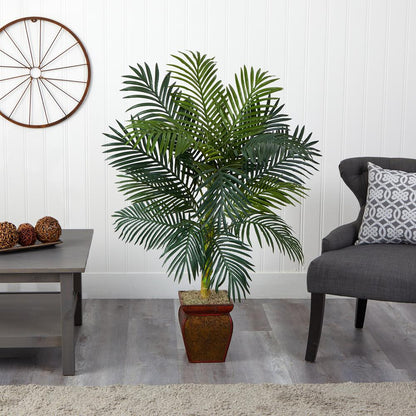 4.5ft. Golden Cane Palm with Decorative Container