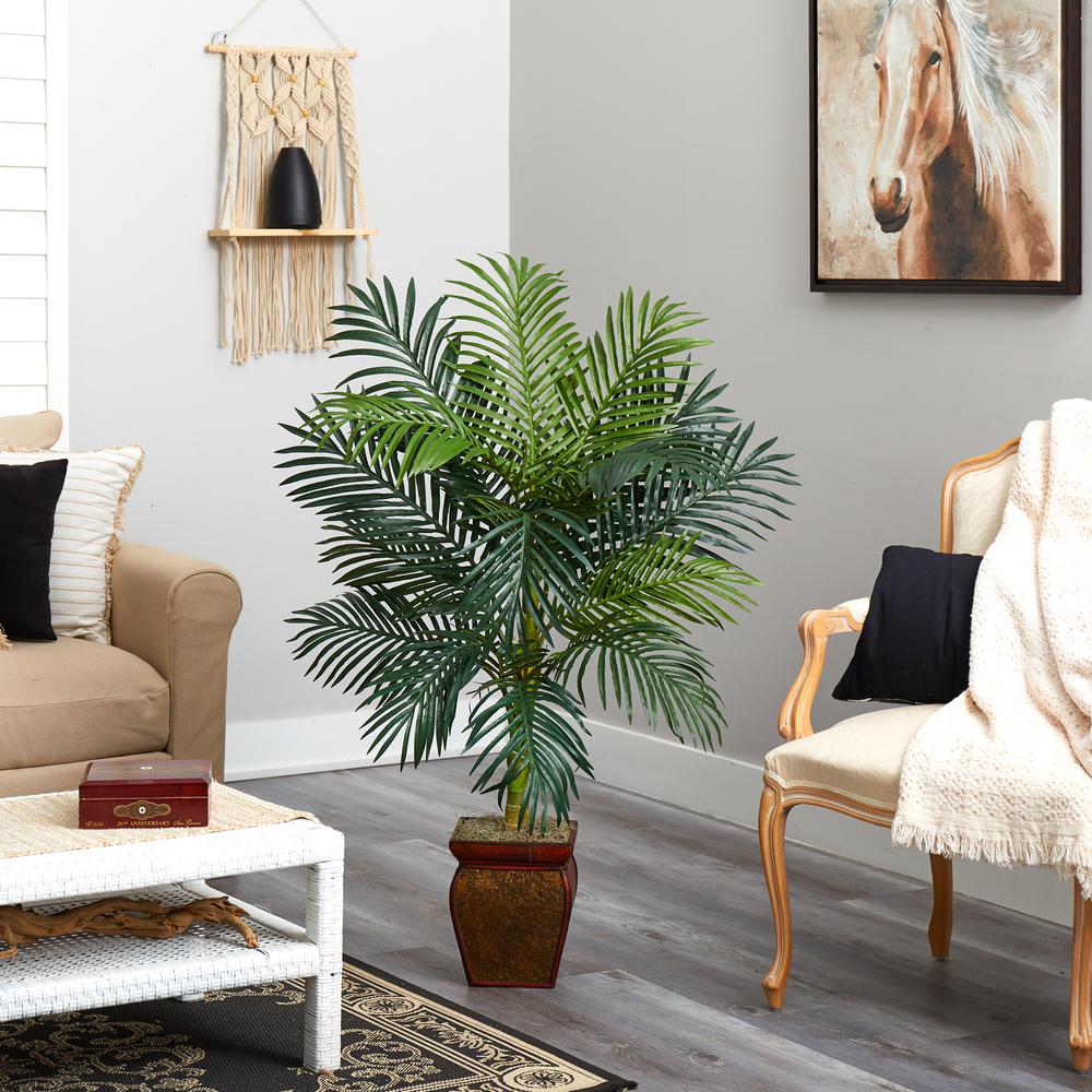 4.5ft. Golden Cane Palm with Decorative Container