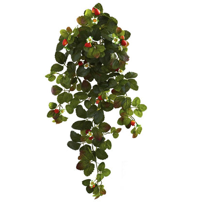 31in. Strawberry Hanging Bush with Berry (Set of 2)