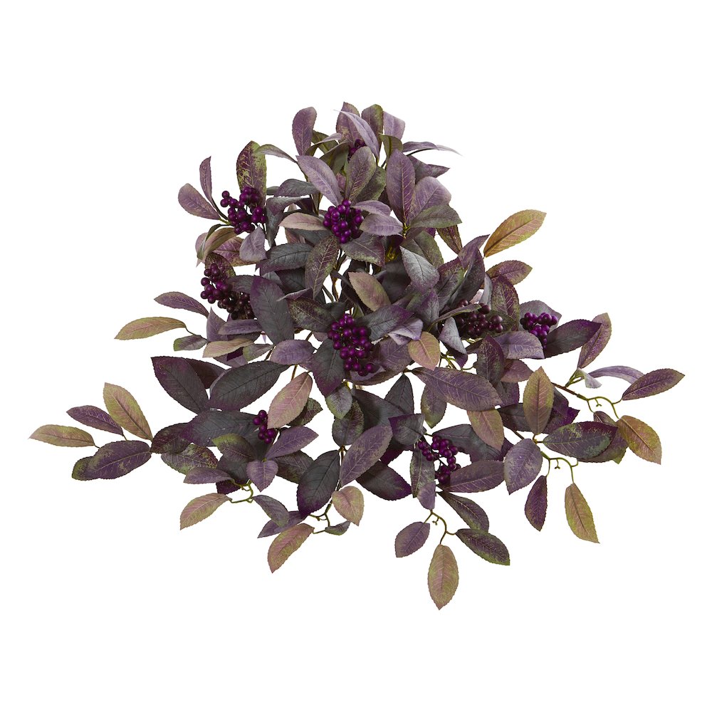 23in. Fall Laurel Leaf with Berries Artificial Plant (Set of 3)