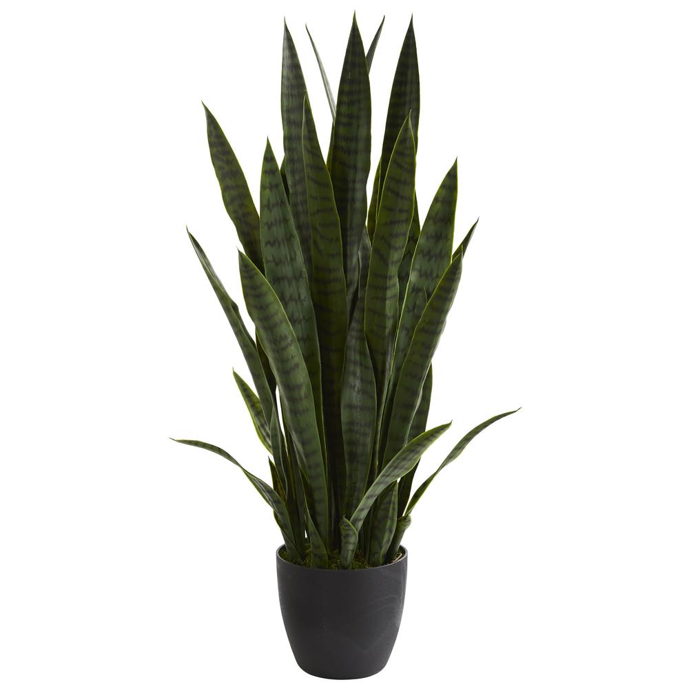 38in. Sansevieria Artificial Plant Green