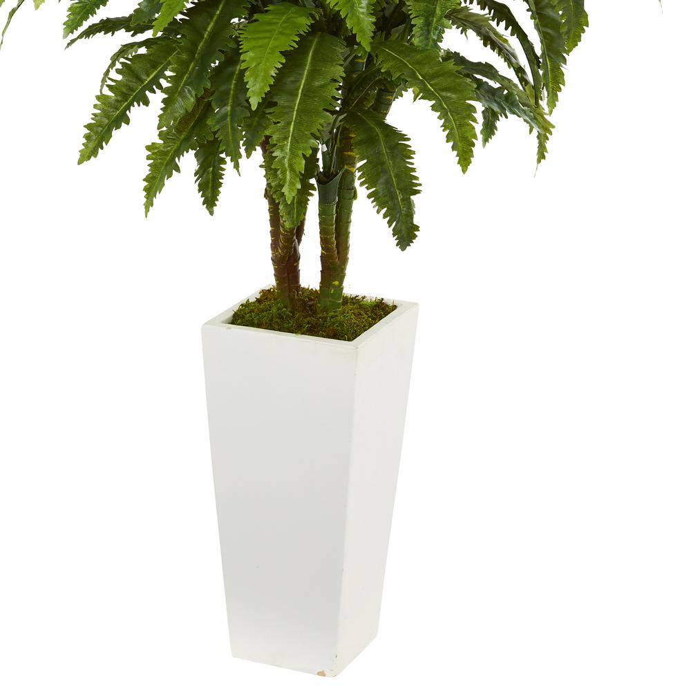 Marginatum Artificial Plant in White Tower Vase