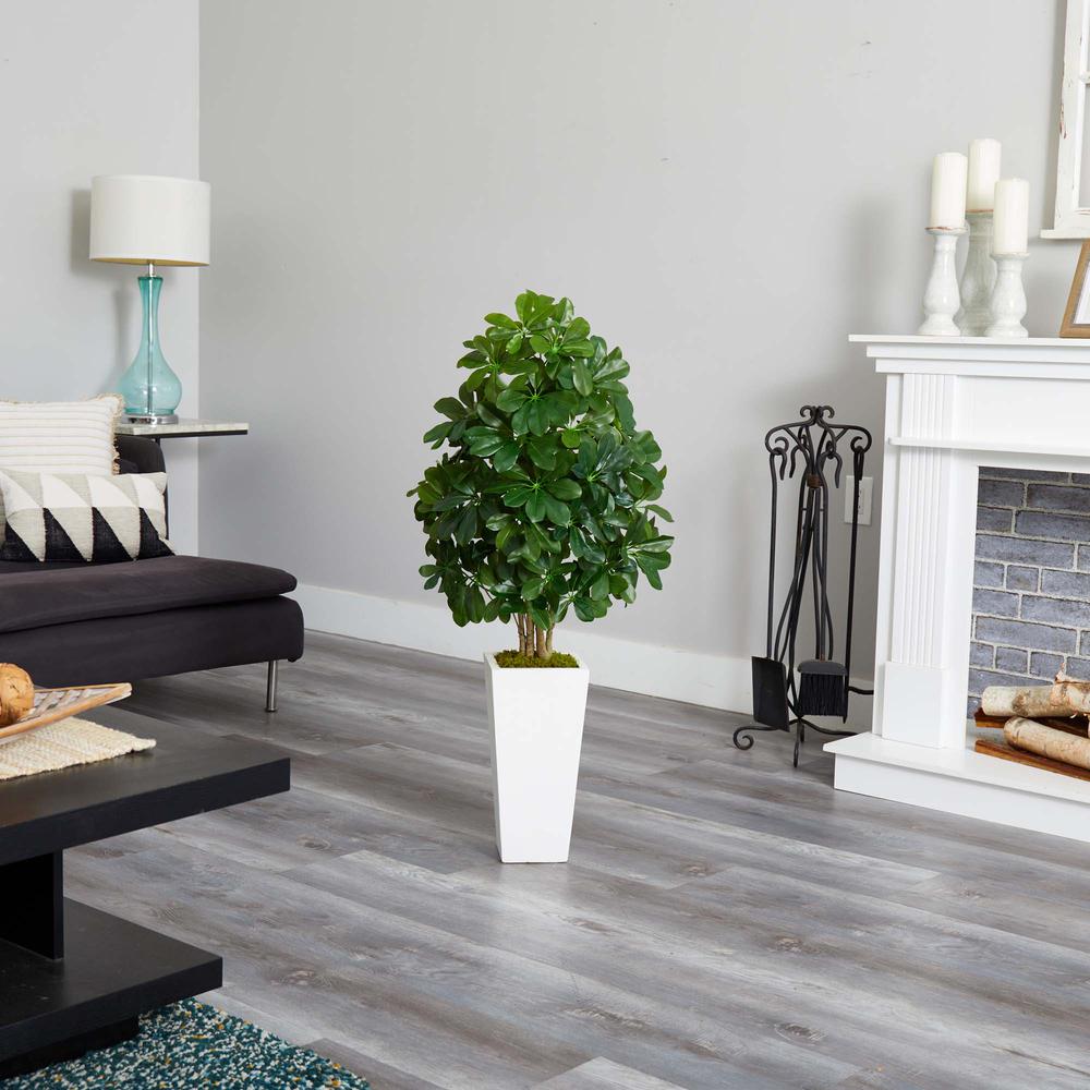 40in. Schefflera Artificial Plant in White Vase (Real Touch)