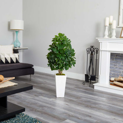 40in. Schefflera Artificial Plant in White Vase (Real Touch)