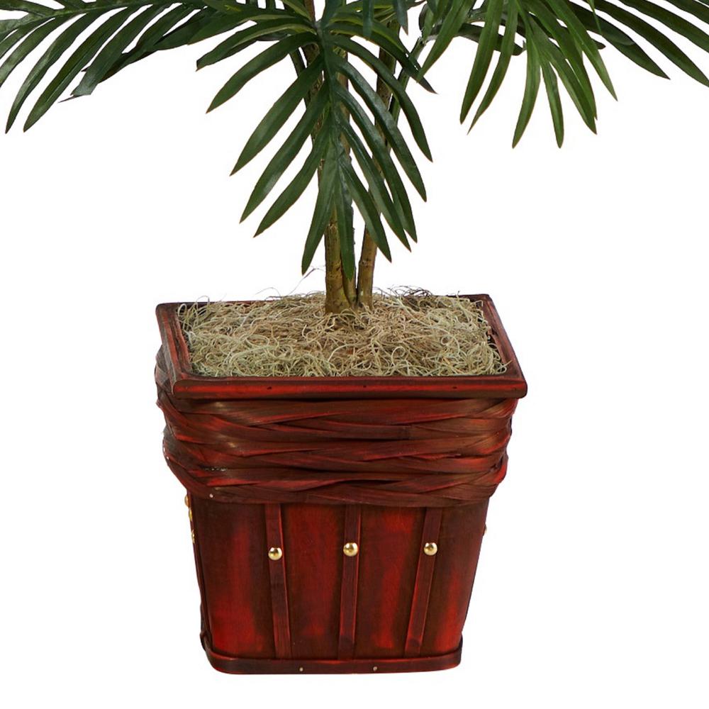 Areca Palm with Wicker Basket Silk Plant