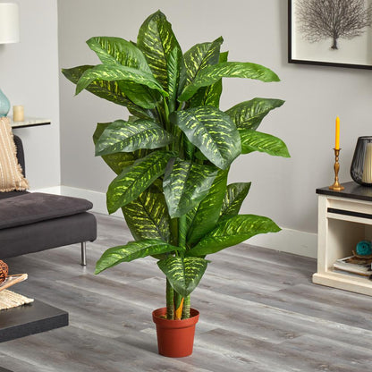 5ft. Dieffenbachia Silk Plant (Real Touch)