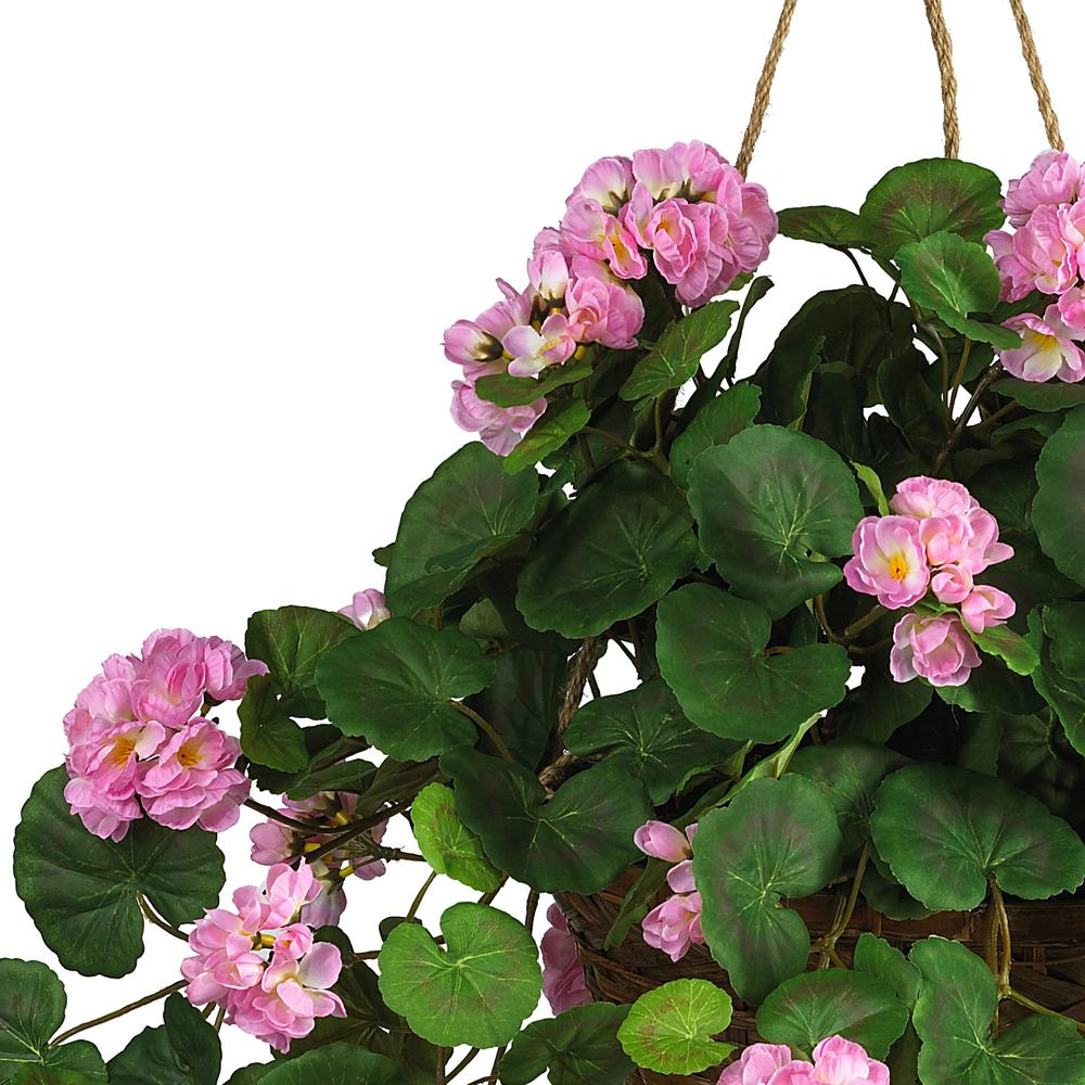 Geranium Hanging Basket Silk Plant