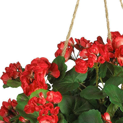 Geranium Hanging Basket Silk Plant