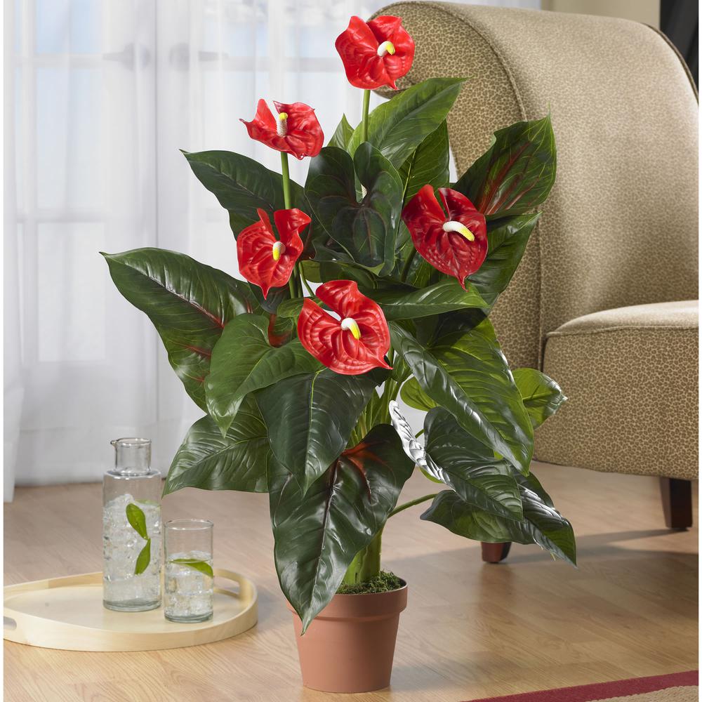3ft. Anthurium Silk Plant (Real Touch)