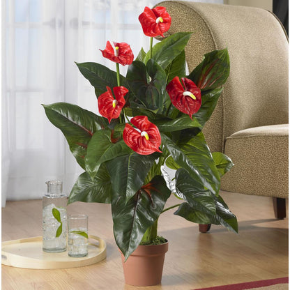3ft. Anthurium Silk Plant (Real Touch)