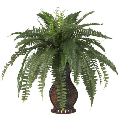 Boston Fern with Urn Silk Plant