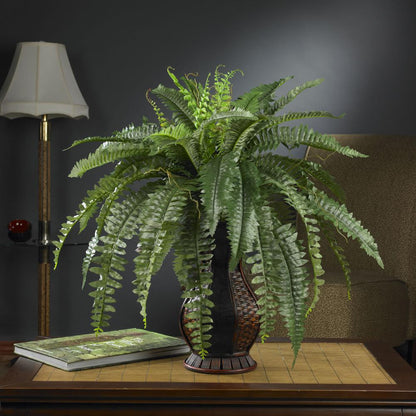 Boston Fern with Urn Silk Plant