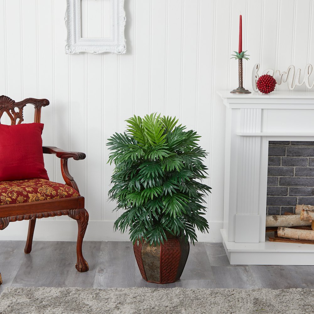 38in. Artificial Areca Palm Plant with Vase