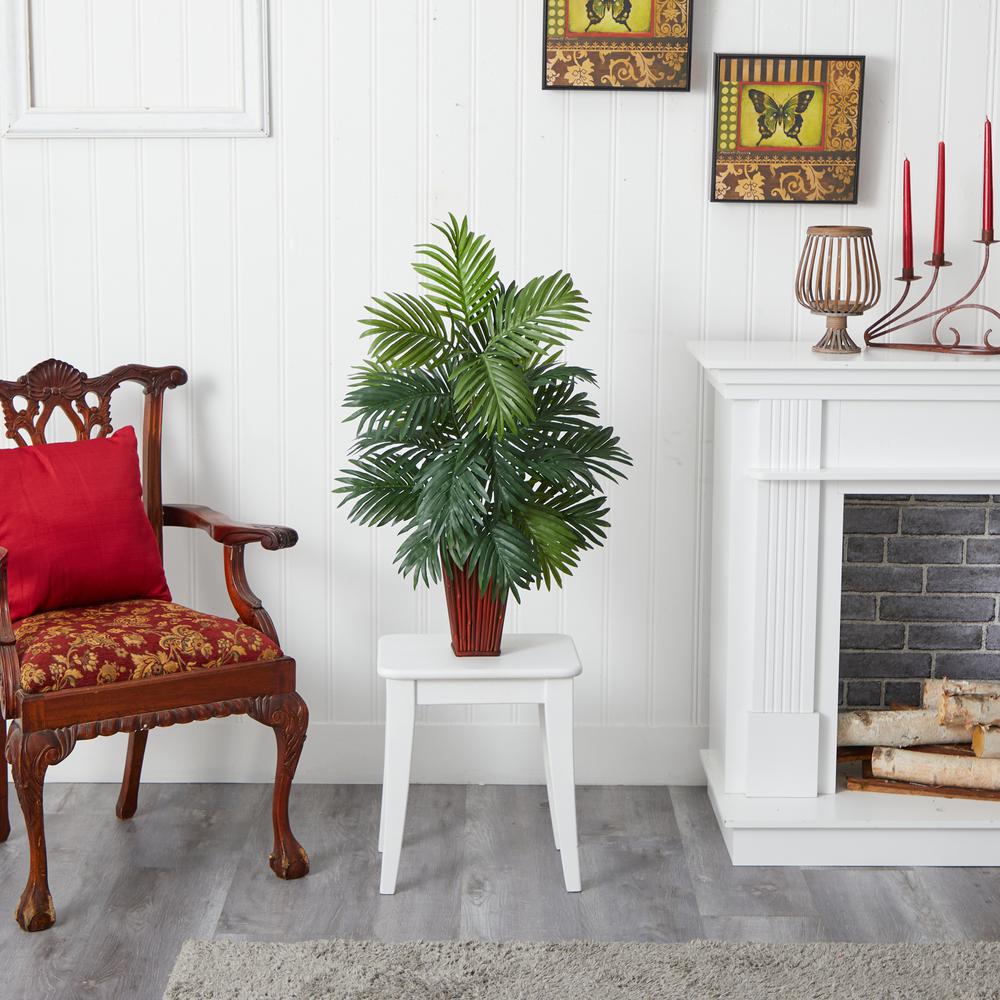 Areca Palm with Bamboo Vase Silk Plant