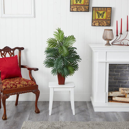 Areca Palm with Bamboo Vase Silk Plant