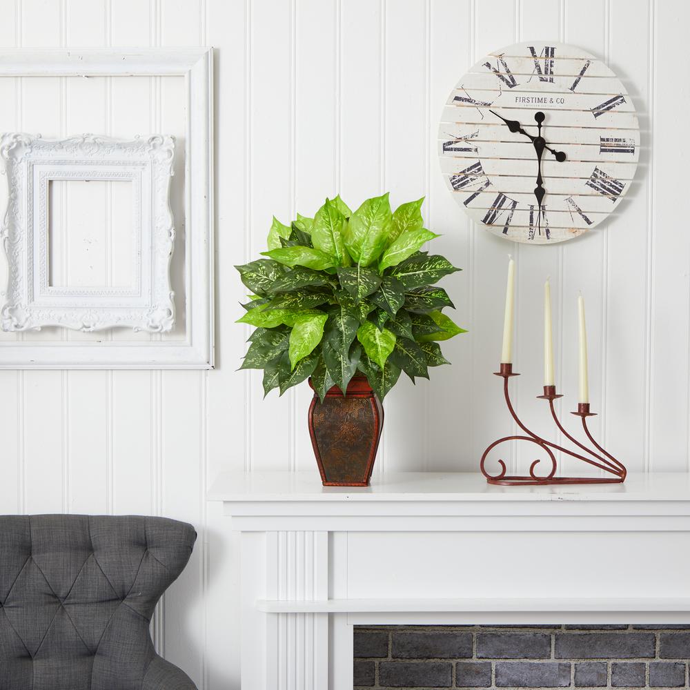 Dieffenbachia with Decorative Vase Silk Plant