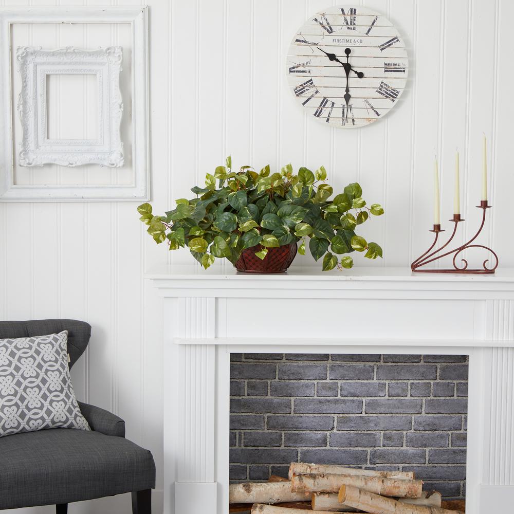 Pothos with Decorative Vase Silk Plant