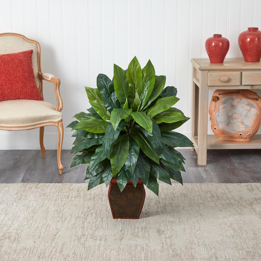 Cordyline with Decorative Vase Silk Plant