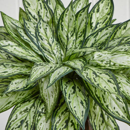 Triple Silver Queen with Hexagon Vase Silk Plant
