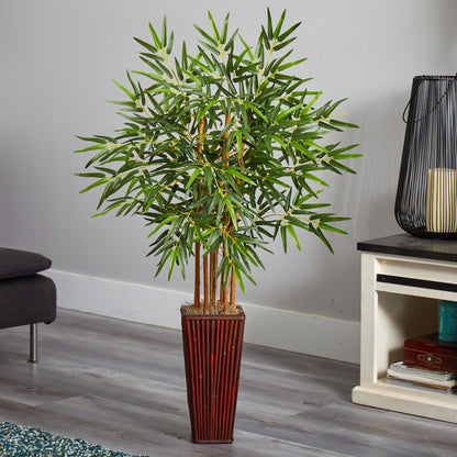 4ft. Artificial Bamboo Tree with Decorative Planter