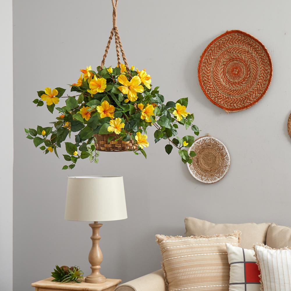 Hibiscus Hanging Basket - Yellow