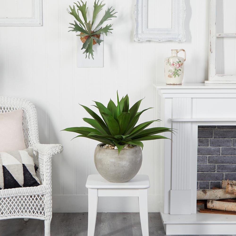 24in. Agave Artificial Plant in Sand Colored Bowl