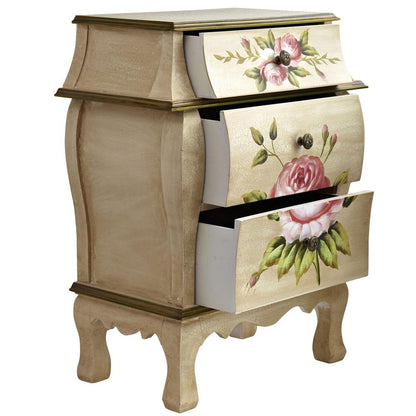 Antique Night Stand with Floral Art