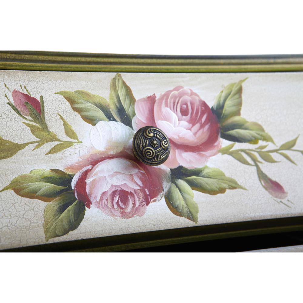 Antique Night Stand with Floral Art
