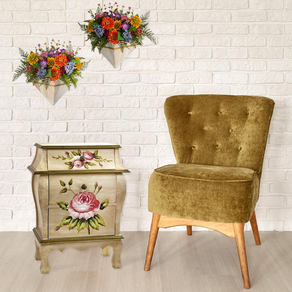 Antique Night Stand with Floral Art